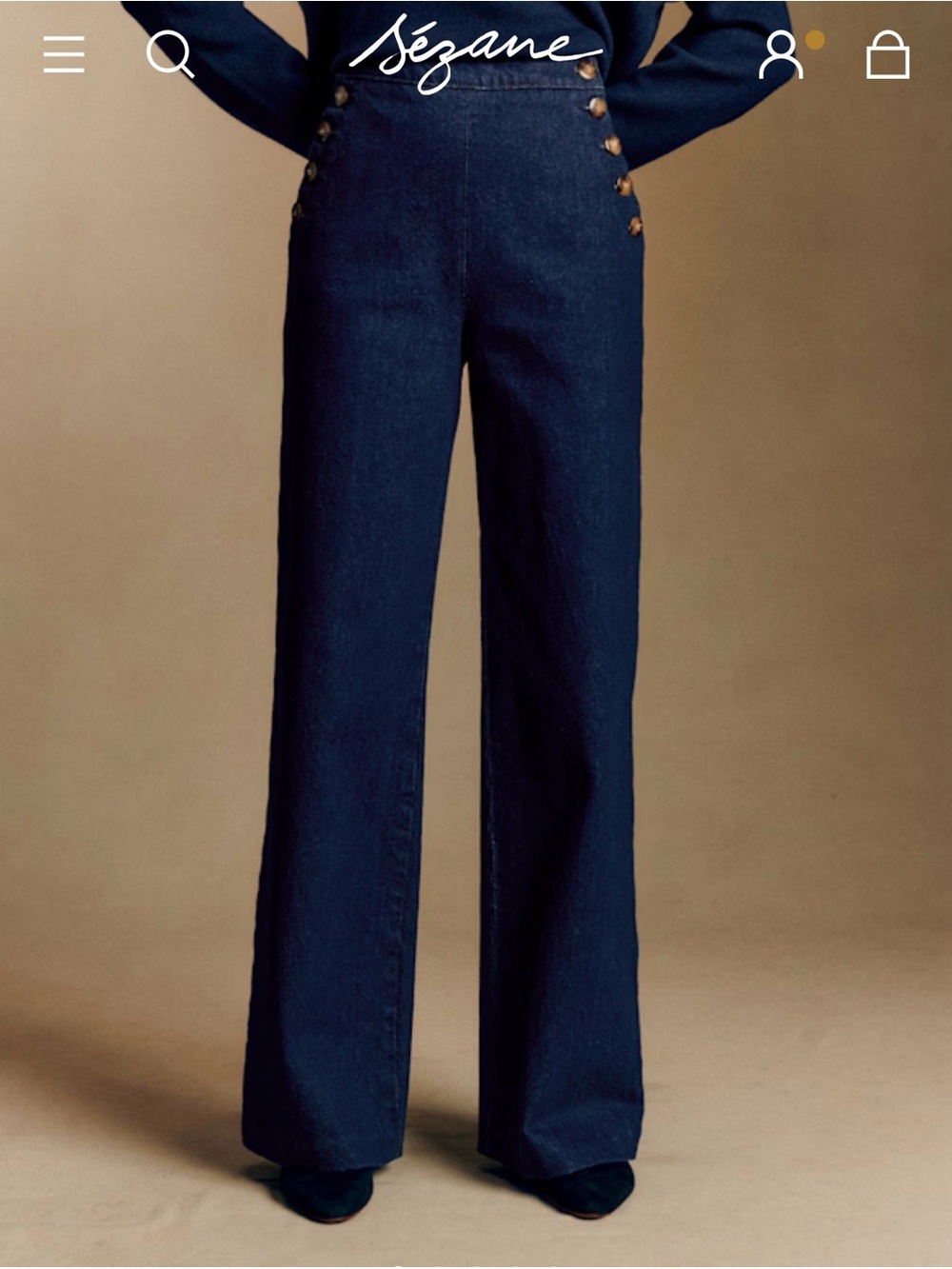 Sezan NWT Marino Trousers Size 32 US 0 Straight Wide Leg Denim